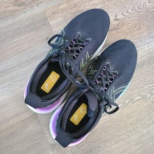 Asics Women's Black and Purple Running Shoes